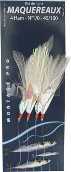 BAS DE LIGNE MAQUEREAU 5 HAM N°2/0 PLUMES BLANCHES