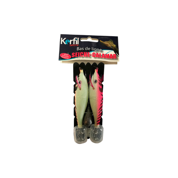 BAS DE LIGNE LANCER SEICHE CALAMAR 2 TURLUTTE + PLOMB