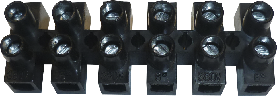 BARETTE DE 6 CONNEXIONS 4 MM² MAX